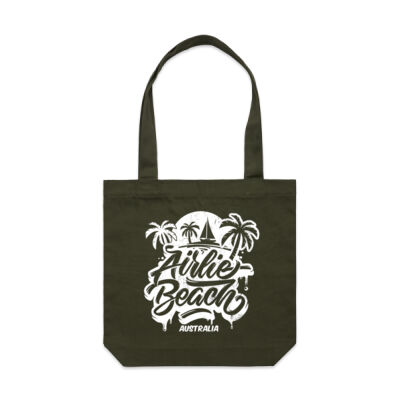 AIRLIE BEACH LETTERING - AS Colour - Canvas Carrie Bag Thumbnail